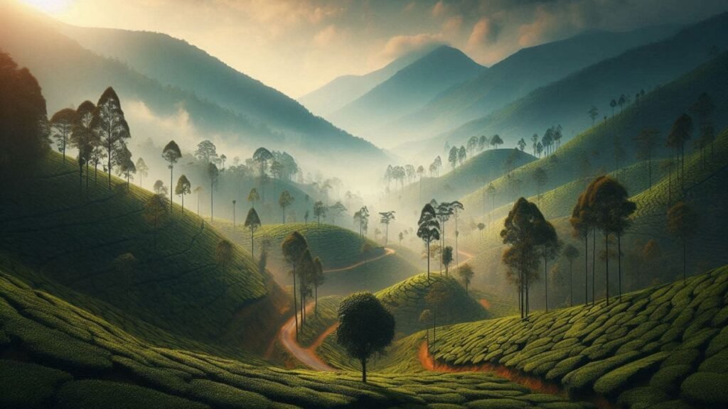 A view of Kerala landscape during monsoon season