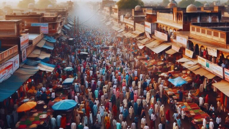 Churi market street that is filled by a huge crowd of visitors