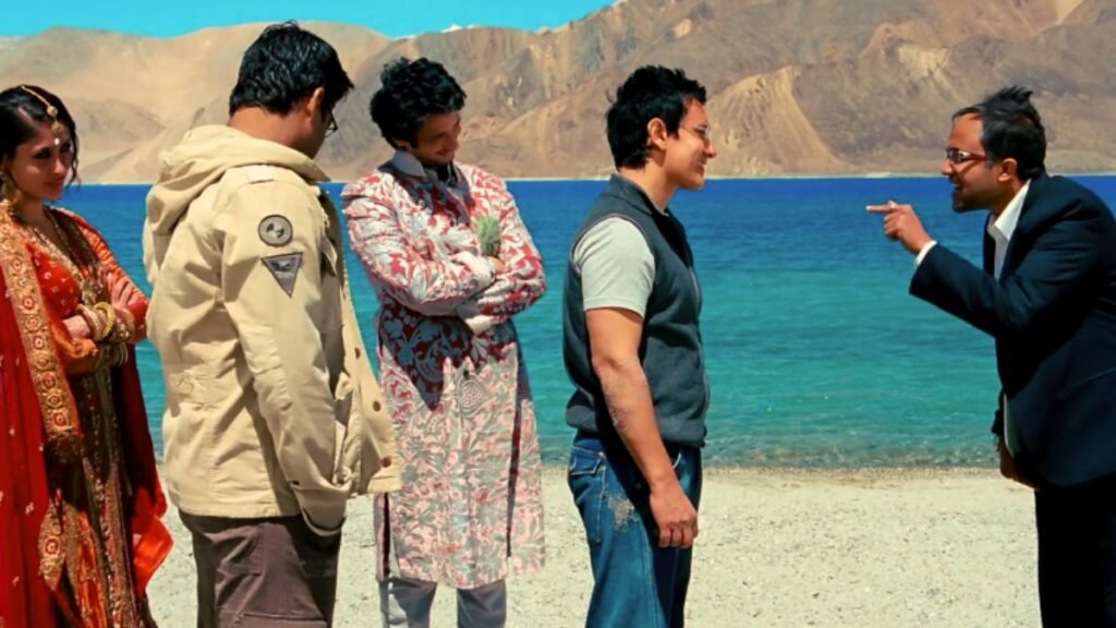 hill station based bollywood movie , a scenic backdrop of ladakh with actors