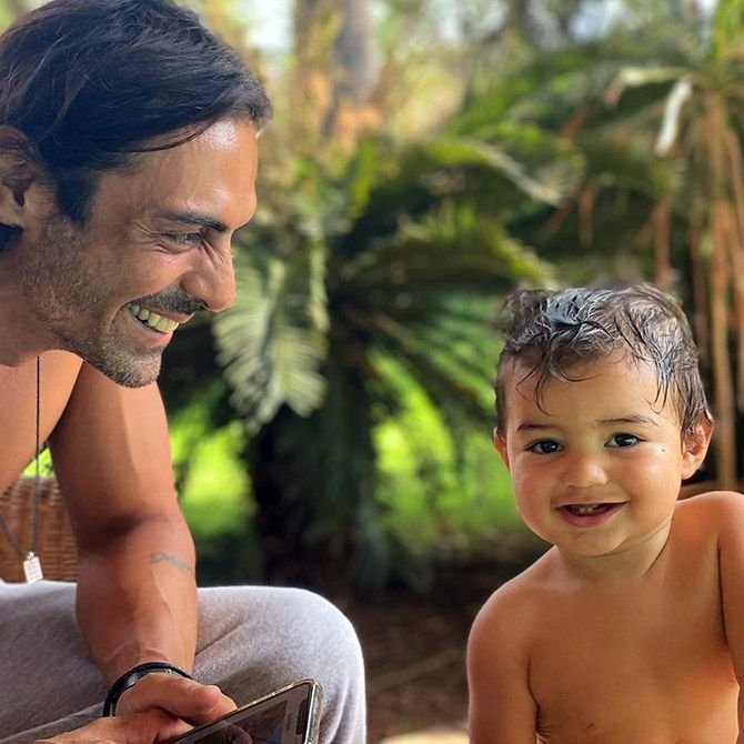 Arjun Rampal with his kid