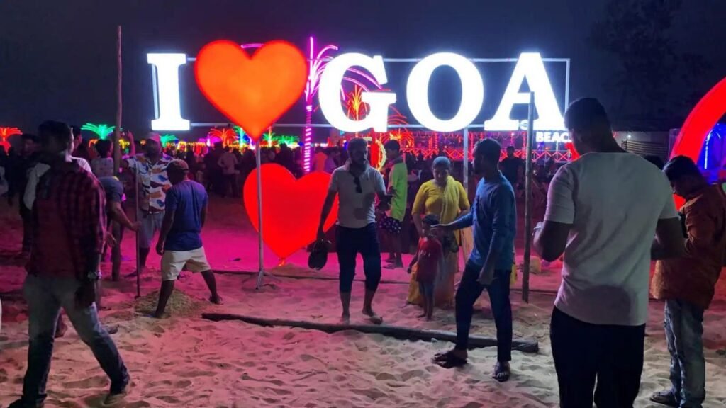 I love goa signboard on goa beach